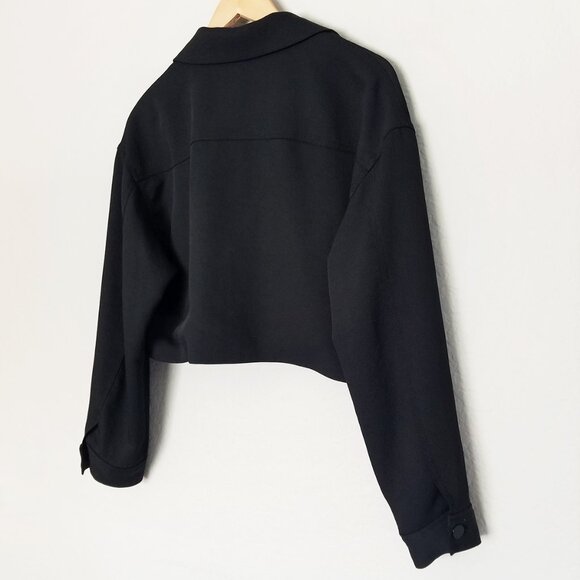 Aritzia Wilfred Little Cropped Jacket in Black L $198 Minimalist Classic Boxy - Picture 6 of 16